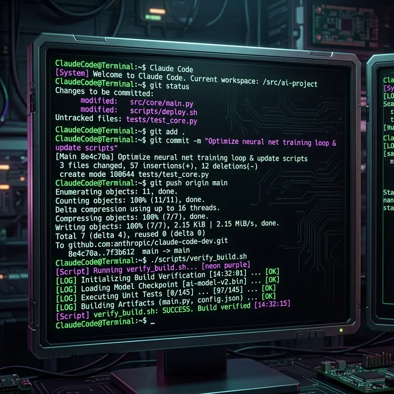 Claude Code running terminal commands and git operations