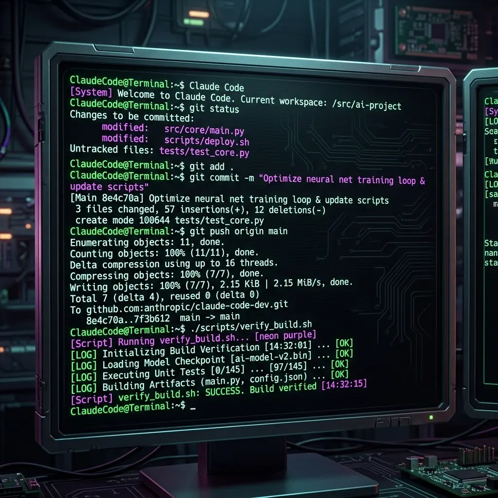 Claude Code running terminal commands and git operations