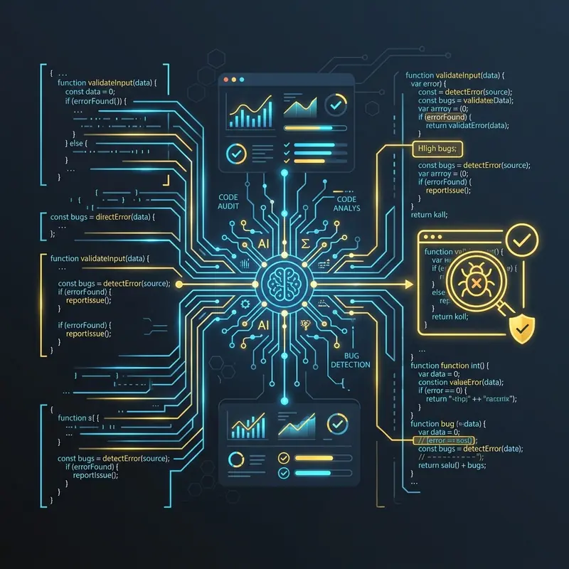 A developer git interface displaying automated code review AI feedback comments on a pull request
