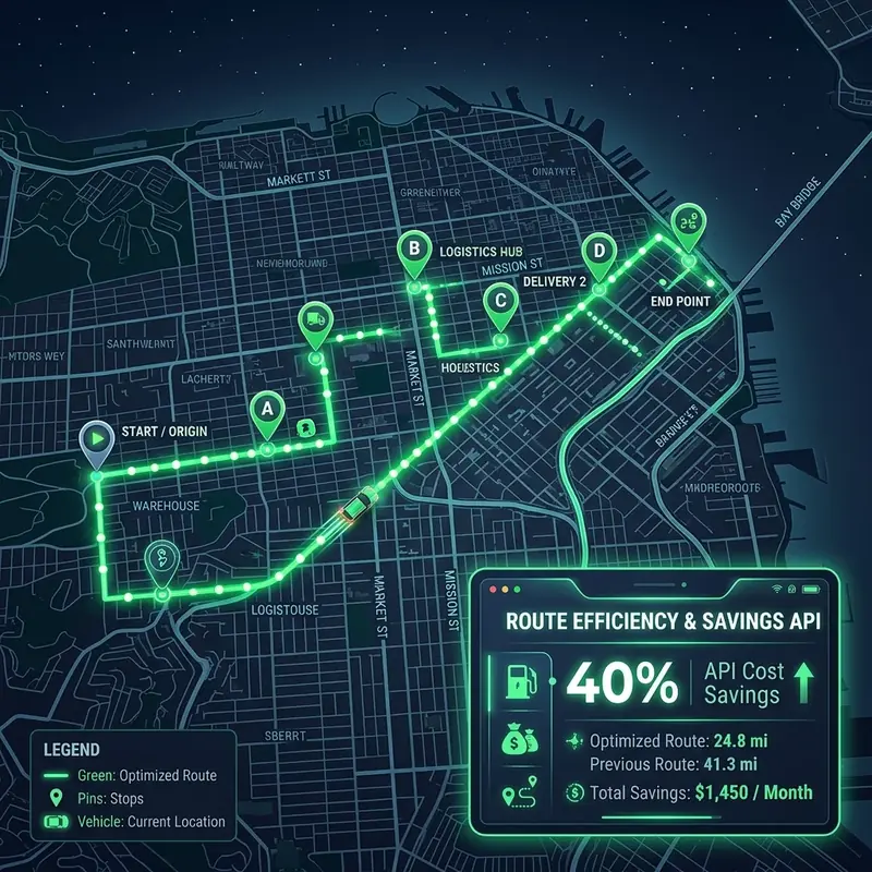 Archive visual context for: Localized Delivery Automations: How a Regional Logistics Co. Saved 40% on API Fees
