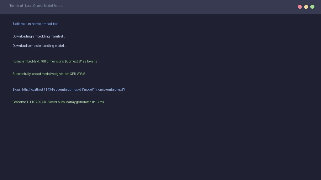 Terminal terminal interface showing Ollama pulling local models