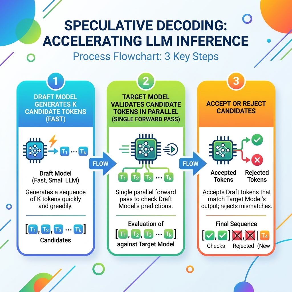 Speculative decoding token validation process flowchart